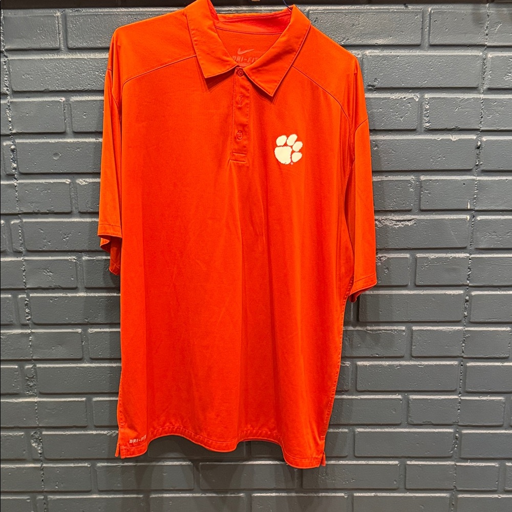 Vintage ClemsonNike Orange Dri-FIT Coaches Shirt